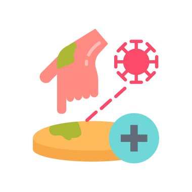 Vektör içindeki enfeksiyon yüzeyi simgesinden kaçının. Logotype