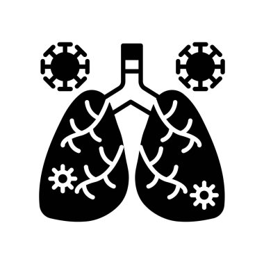 Vektör olarak solunum enfeksiyonları simgesi. Logotype