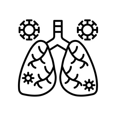 Vektör olarak solunum enfeksiyonları simgesi. Logotype