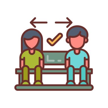 Vektör olarak oturan simge uzaklığı. Logotype