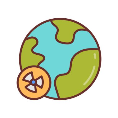 Uzay Radyasyon ikonu vektörde. Logotype