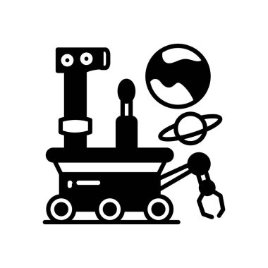 Vektör olarak Lunar Rover simgesi. Logotype