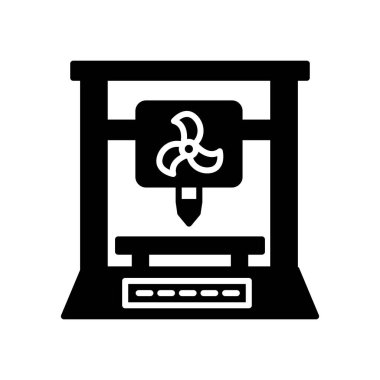 Vektör olarak 3 boyutlu uzay yazıcısı simgesi. Logotype