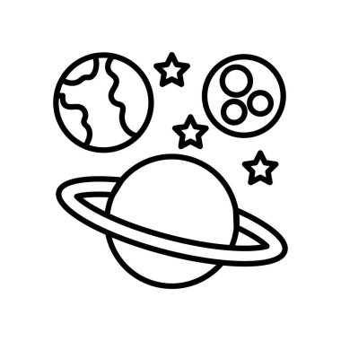Astronomi Gezegeni ikonu. Logotype