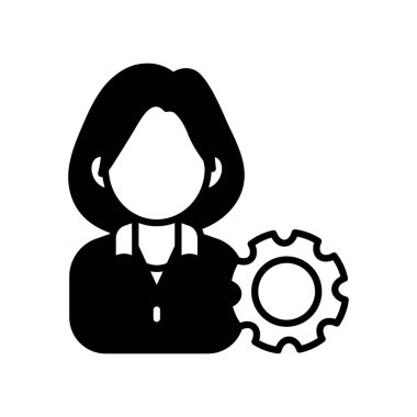 Vektör olarak kadın yönetici simgesi. Logotype