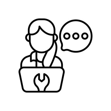 Vektör olarak Teknik Destek simgesi. Logotype