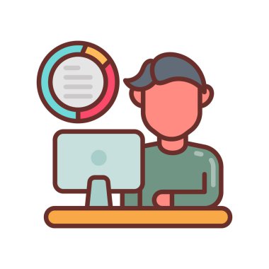 Veri İzleme simgesi vektörde. Logotype