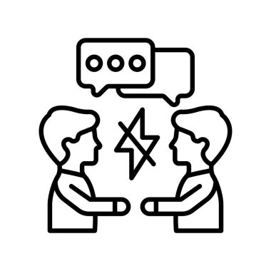 Conflict Resolution icon in vector. Logotype clipart