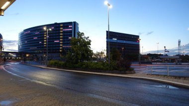 Stockholm, Sweden, August 15 2021. A glimpse of the Arlanda airport apron at dawn.
