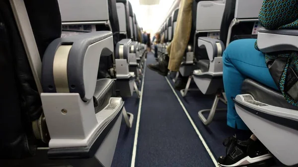 Corredor Interior Assentos Avião — Fotografia de Stock