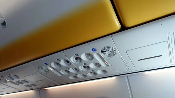 Rome Italy March 2023 Detail Ceiling Fuselage Airliner — Stock Photo, Image