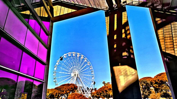 View Ferris Wheel City Park Europe — Stock Photo, Image