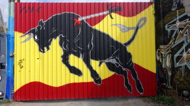 Stockholm, Snosatra, İsveç, Nisan 04: 22. Şehrin kenar mahallelerinde grafiti sergisi. Saçmalık..