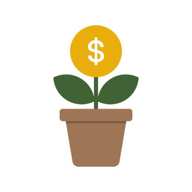 Para ikonu vektör illüstrasyonunu büyüt