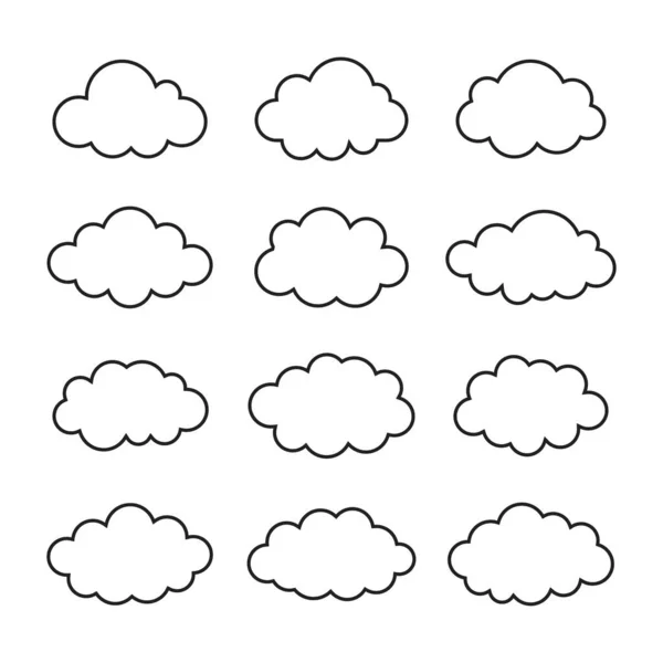 Taslak bulutlar simge resimleme seti