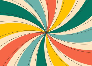 Eski renkli bükülmüş eski moda patlama vektör arkaplanı