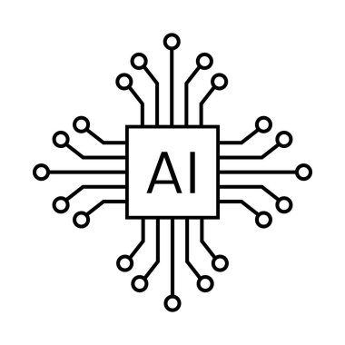 ai Yapay Zeka ikonu vektör illüstrasyonu