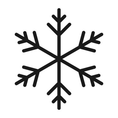 Kar Tanesi ikonu vektörü. Kış mevsimi işareti ve sembol çizimi.