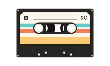 Antika retro kaset teyp ikon vektör illüstrasyonu