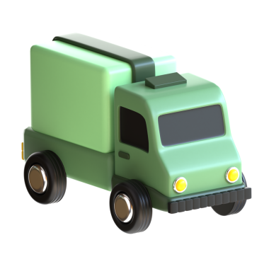 Teslimat kamyonu 3D resim çizimi.