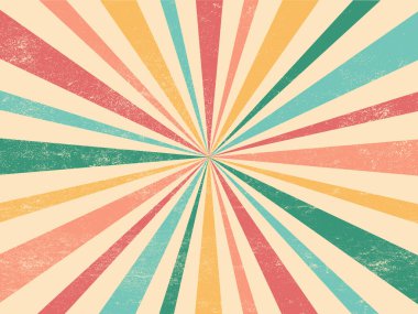 Eskimiş renkli karnaval 70 'lerin retro patlama grunge arka planı