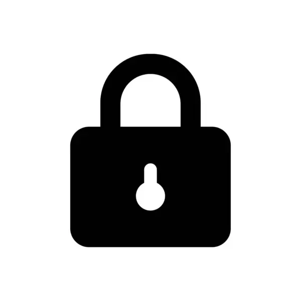 Güvenli kilit simgesi. Güvenlik asma kilit işareti ve sembol vektör çizimi