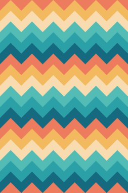 Renkli retro zig zag deseni