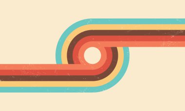 Geçmişe dönük çizgiler. Renkli 70 'ler çizgili vektör arkaplanı.