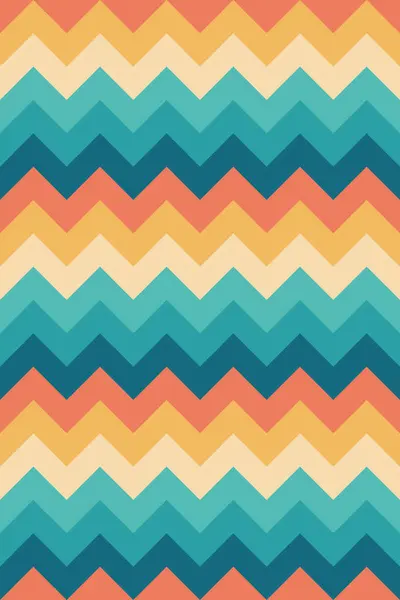 Renkli retro zig zag deseni