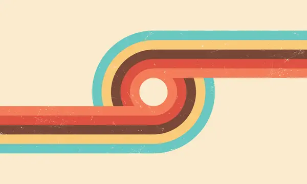 Geçmişe dönük çizgiler. Renkli 70 'ler çizgili vektör arkaplanı.