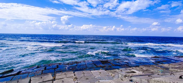 Море Небом Хмарою Скелями Александрії Єгипет — стокове фото