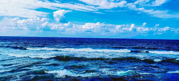 Море Небом Облаками Скалами Александрии Египет Стоковая Картинка