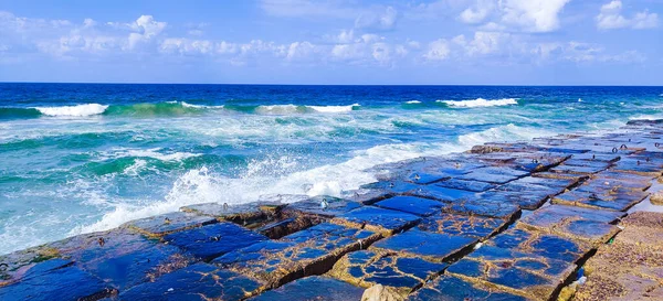 Море Небом Облаками Скалами Александрии Египет — стоковое фото