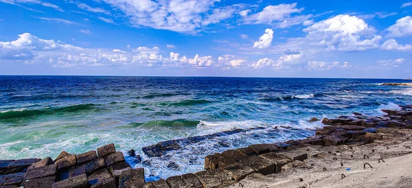 Море Небом Облаками Скалами Александрии Египет — стоковое фото