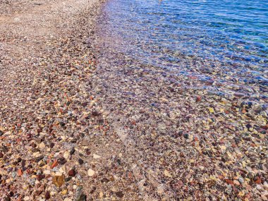 Beautiful Oasis in the desert beside the seashore with palm and mountain view in Dahab Egypt