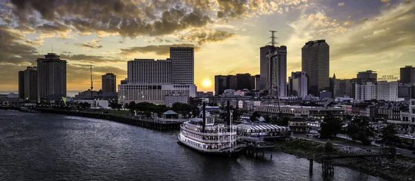 New Orleans Steamer Solnedgång — Stockfoto