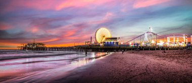 Santa Monica İskelesi Kaliforniya gün batımı