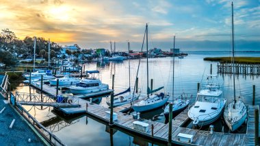 Southport Kuzey Carolina Liman Koyu Manzarası