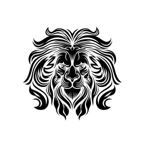 Lion logo design, monochrome element for poster, banner, embem, badge,  tattoo, t shirt print vector Illustration on a white background Stock  Vector