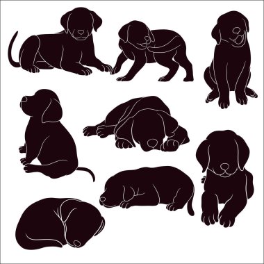 Elle çizilmiş köpek yavrusu silueti