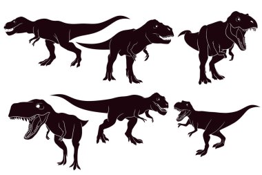 Tyrannosaurus 'un el çizimi silueti