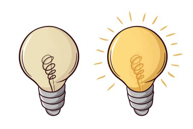 Elle çizilmiş ampul seti