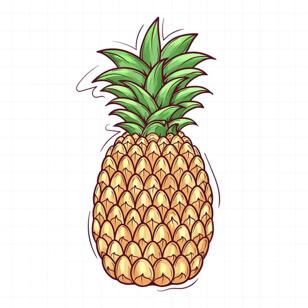 Mignonne Main Dessinée Ananas — Image vectorielle