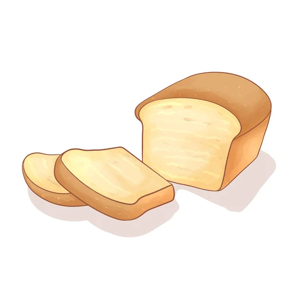 Χαριτωμένο Χέρι Ζωγραφισμένο Ψωμί Εικονογράφηση — Διανυσματικό Αρχείο