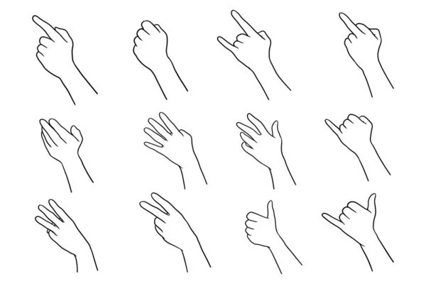 Рука Намальована Зовнішня Сторона Жесту Руки Ілюстрація — стоковий вектор
