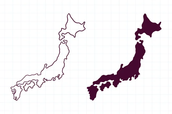 Ручная Карта Рисунка Японских Каракулей — стоковый вектор