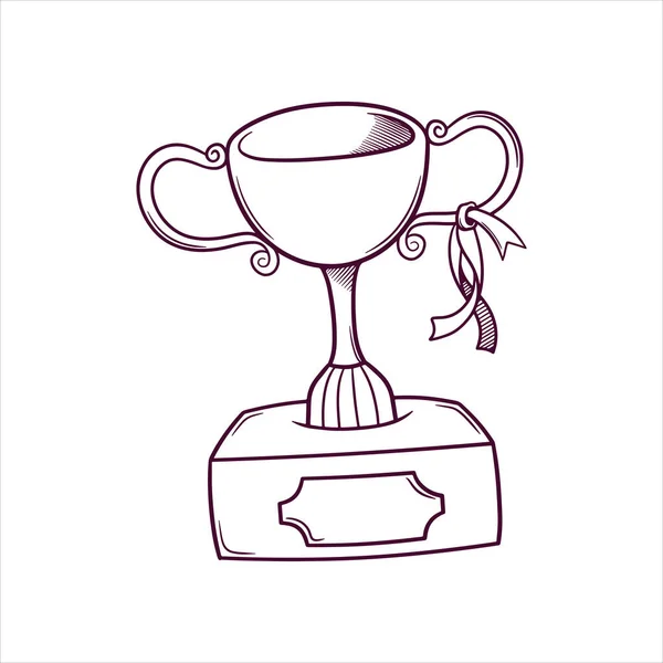 Ręcznie Rysowane Puchar Doodle Ilustracja — Wektor stockowy