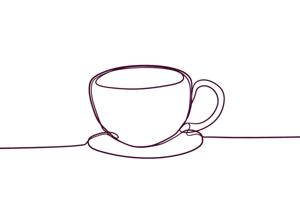 Copo Arte Linha Mínima Ilustração Coffe —  Vetores de Stock