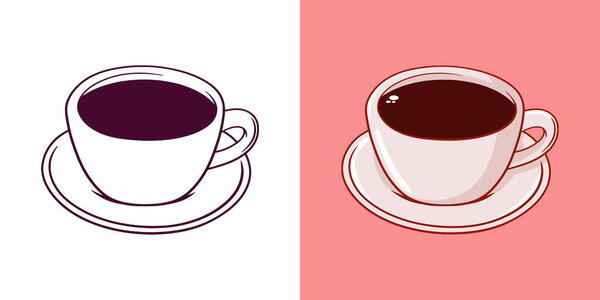 coffe cup doodle hand drawed vector illustration