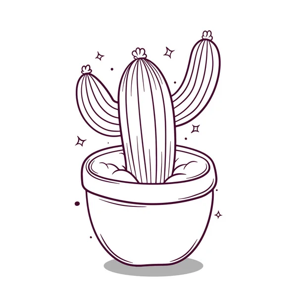 Dibujado Mano Vector Cactus Ilustración — Vector de stock